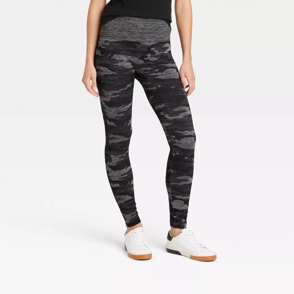 Women's High Waisted Seamless Leggings (L/XL ~ 12-16) "BLACK" ~ NEW SEALED!!!